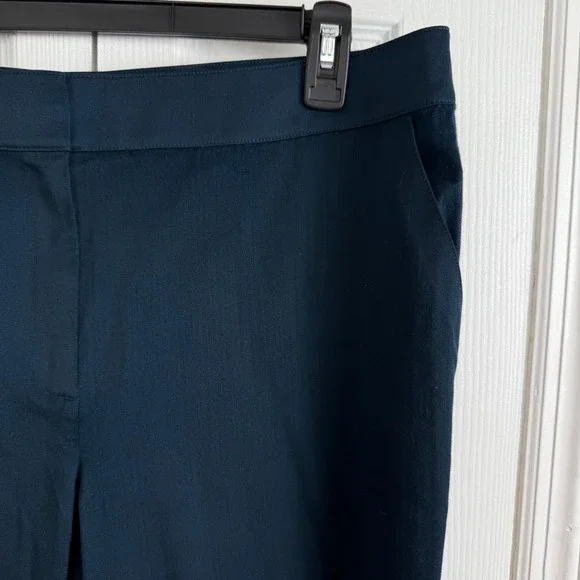 ST. JOHN Women's Size 14 Navy Blue Wool Blend Straight Leg Dress Pants Career - Picture 6 of 12